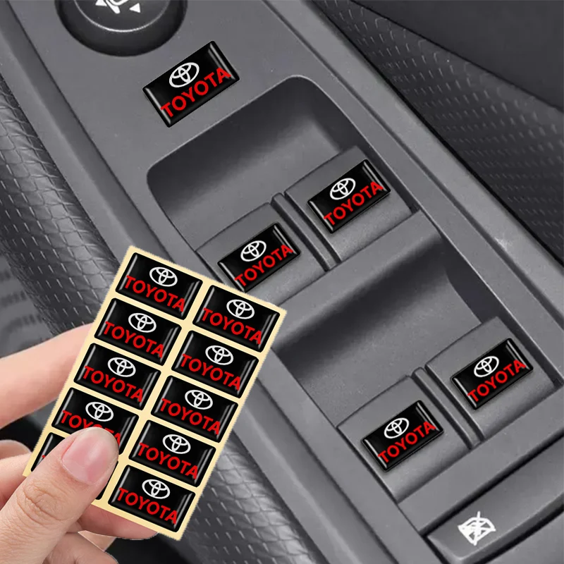 10 قطعة ثلاثية الأبعاد تصفيف السيارة الايبوكسي شعار شارة أعواد تزيين لتويوتا كورولا كامري Chr Rav4 86 يارس هايلكس بريوس أفينسيس أوريس