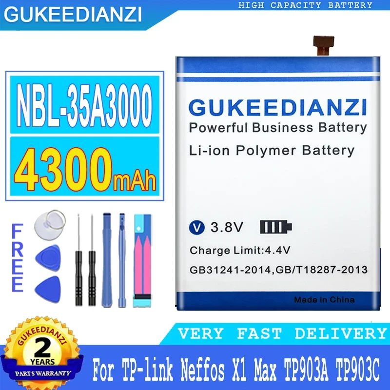 

GUKEEDIANZI Battery for TP-LINK Neffos X1Max X1 Max TP903A TP903C Mobile Phone, Big Power Battery, 4300mAh, NBL-35A3000, NBL35A3