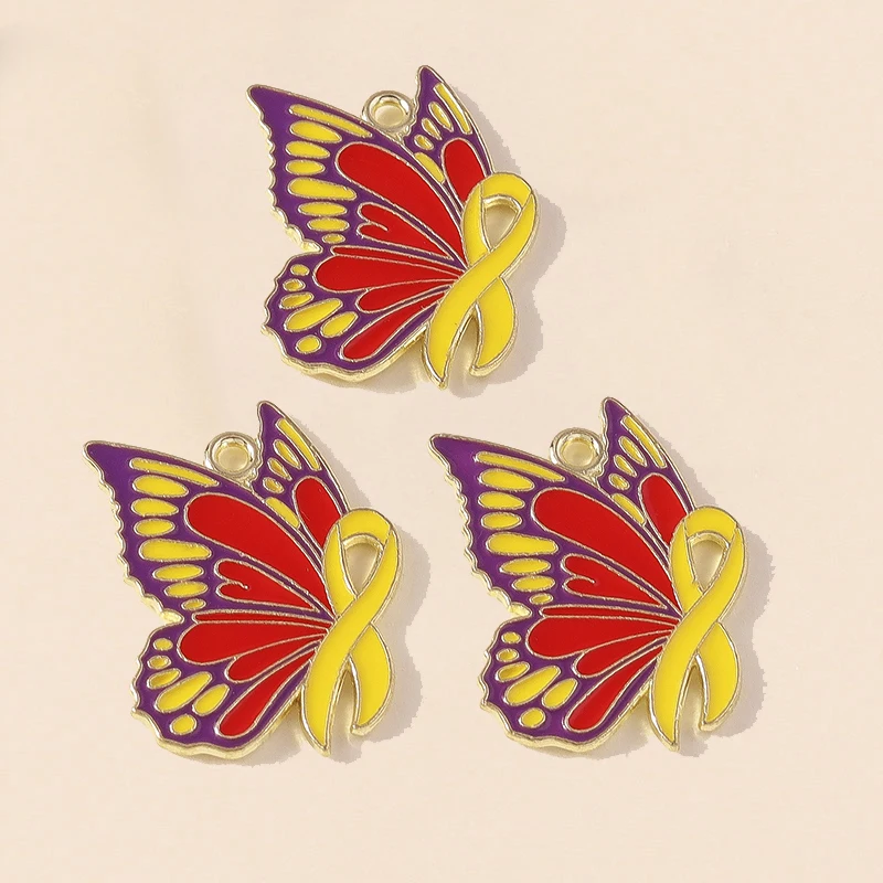 Leslie 10 Stück süße bunte Tropföl-Schmetterlings-Charms, Tiere-Anhänger für Armband, Halskette, Ohrringe, DIY-Schmuckherstellung – Detail 11