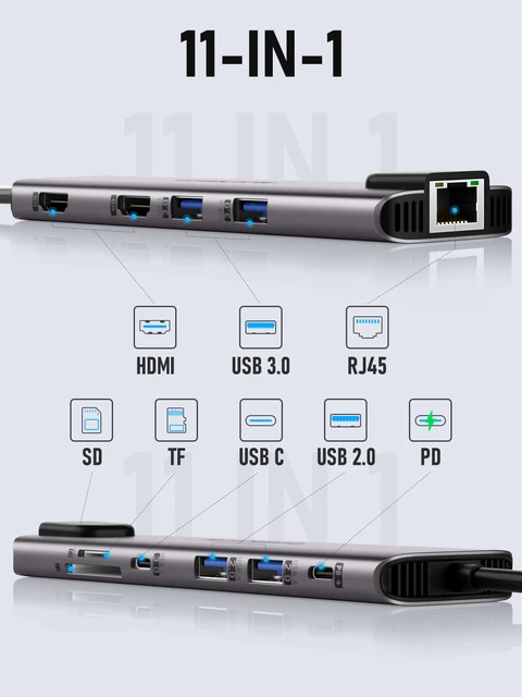  WALNEW USB C Hub with 4k HDMI,100W Power Delivery,SD/TF Reader, USB 3.0 Data Ports,7-in-1 USBC Dongle Multiport Adapter,Thunderbolt 4 Dock  for Macbook Pro/Air,Mac,iPad 10,Surface,Dell XPS Laptop,Tab S7 : Electronics