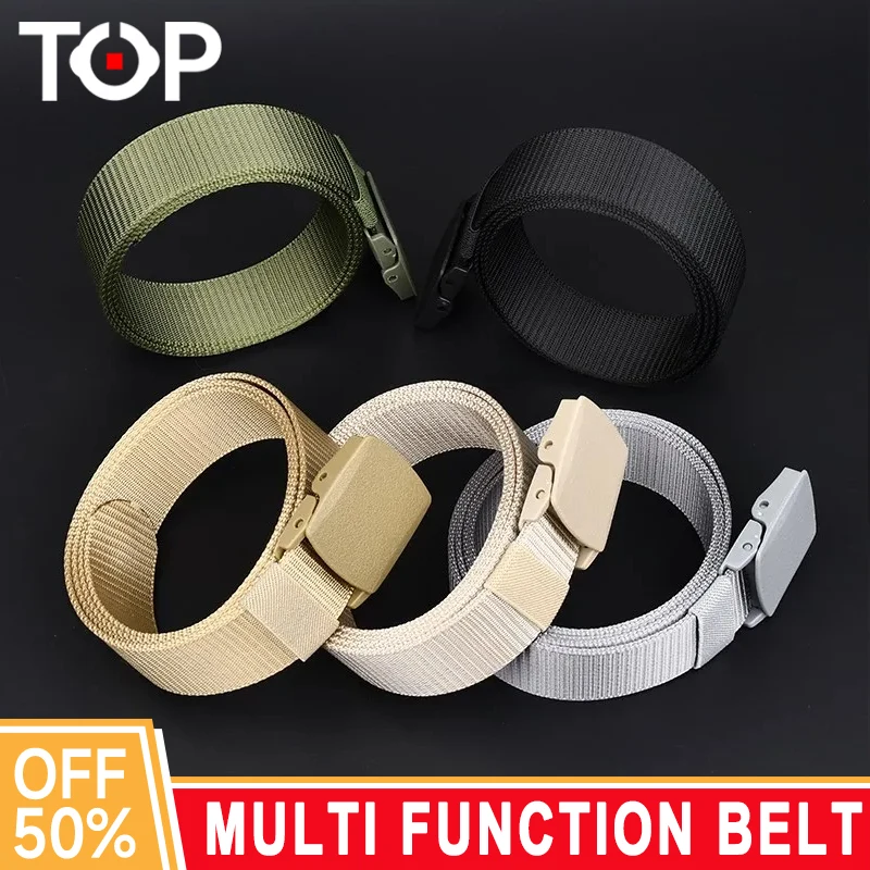 

Military Belt Release Magnetic Waistband Automatic Buckle Multi Function Canvas Waist Pack Strap Hunting Outdoor Sport Camping