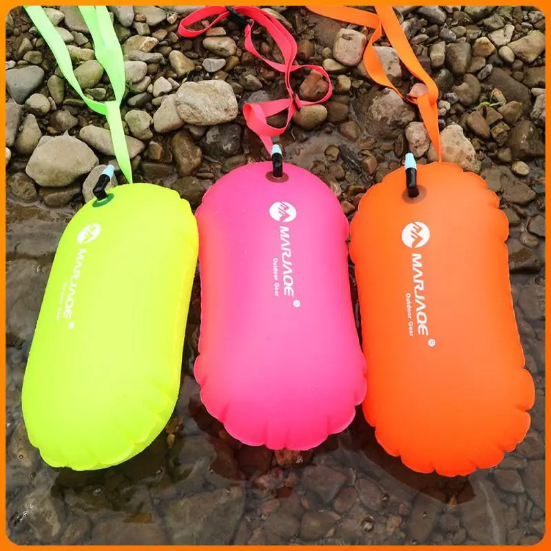 Safety Swim Buoy Inflatable Flotation Drift Bag With Waist Belt PVC Lifebelt For Open Water Sports Outdoor Swim Tool Life Buoy