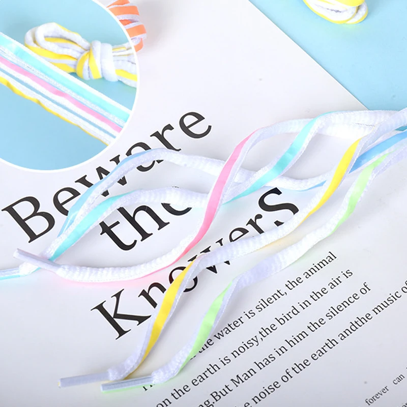 Glowing shoes semi-circular personalized semi-circular flat glowing shoelaces, sports basketball shoes colored shoelaces