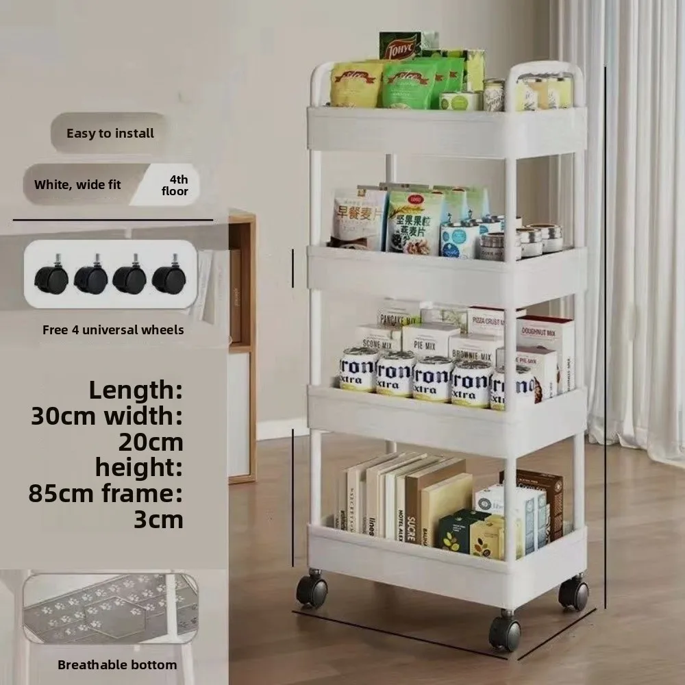 Sca9810fb34ea48db887345fe510a8178t küchexyz.de Best Price | Fast Delivery |Quality Product Kitchen Multi-functional Storage Rack, Mobile Trolley, Floor-standing Multi-layer Storage Rack, Snacks, Fruits and Vegetables