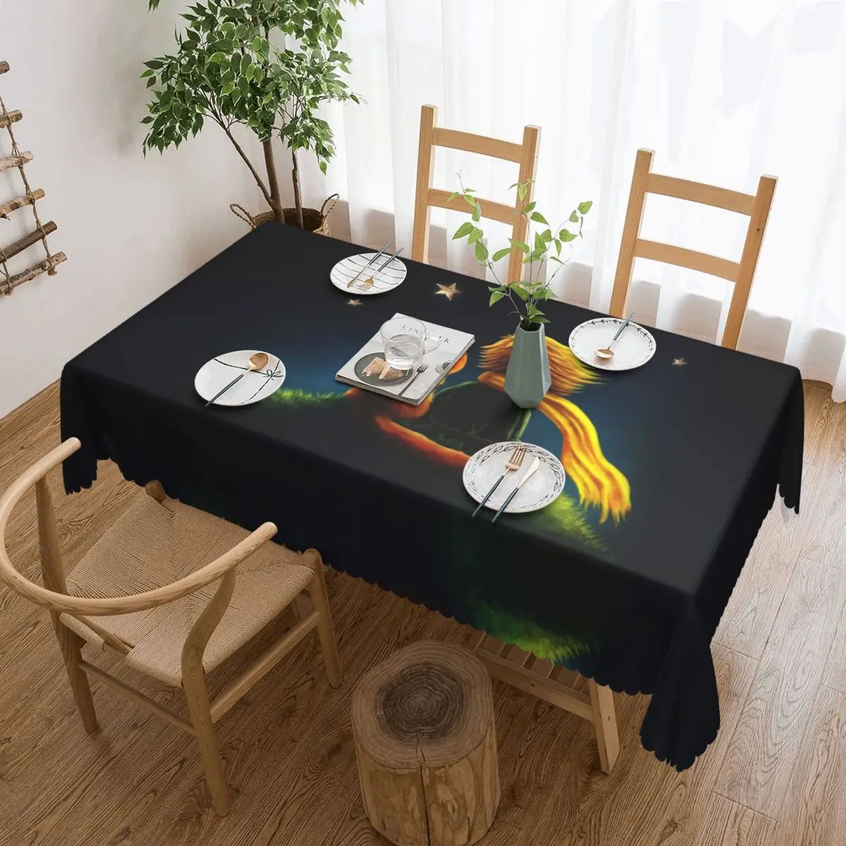 

Rectangular Oilproof The Little Prince Fiction Table Cover France Fairy Tale Table Cloth Tablecloth for Dining