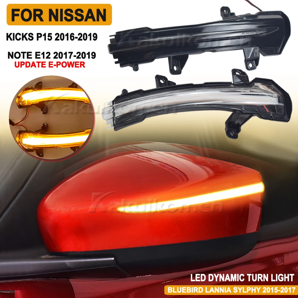 LED Blinker Licht Dynamische Seite Flügel Spiegel Anzeige Blinker Für Nissan Kicks P15 Sylphy Hinweis E12 2017 update e-power – Detail 9