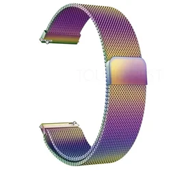 Magnetic Metal Watch Strap Band, 22mm 20mm, Premium Adjustable Bracelet for 20mm  gear sport (Colorful)