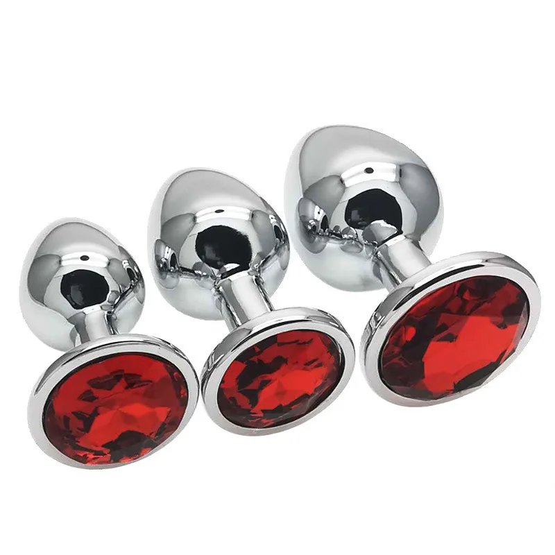 Anal Plug 3PCS Multi Size Metal Diamond Buttplug Toys For Men Women Couples Anal Expanders Adult Sex Toys Gay Extreme Sex Bdsm