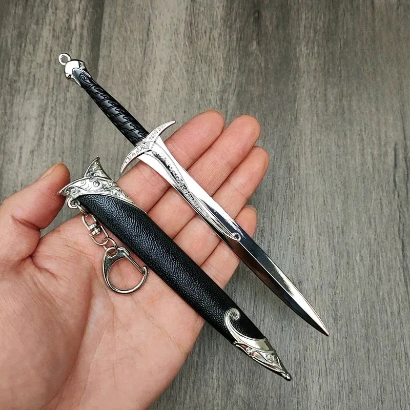 Glamdring Aragorn Narthil Sword Elves Anduril Middle-earth Weapon 22CM Metal Katana Samurai Sword Keychain Ornaments Gifts Toys 3