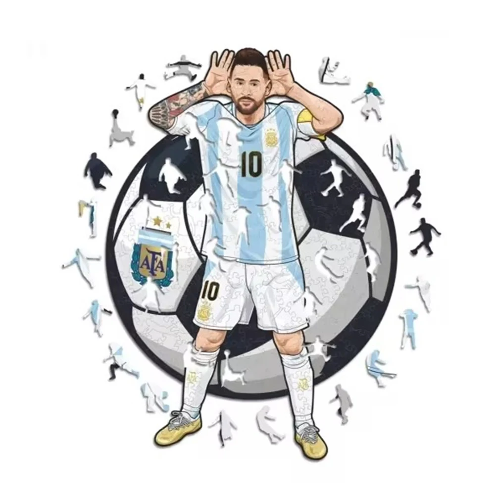 irregular Football Star Wooden Jigsaw Sports Stars Puzzle for Kids Adults Educational Fabulous Gift 300 Pcs DIY Puzzle Toys