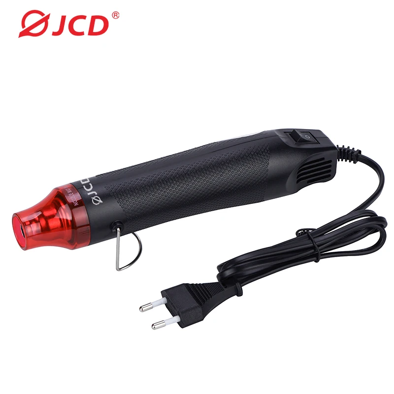 JCD DIY Mini Hot Air Gun 220V EU PLUG Multifunction Hairdryer With Metal Support 330W Heat gun Welding Repair Tools High Quality electric soldering iron 220v 80w 120w cn eu plug hand held internal heating automatically send tin gun welding repair tools