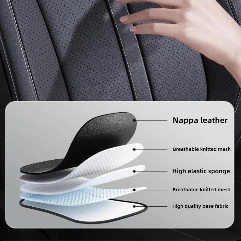 Car Seat Cover Nappa PU Leather Full Surround Anti-Slip Car Seat Protector Mat Front Seat Cushion Universal Interior Accessories