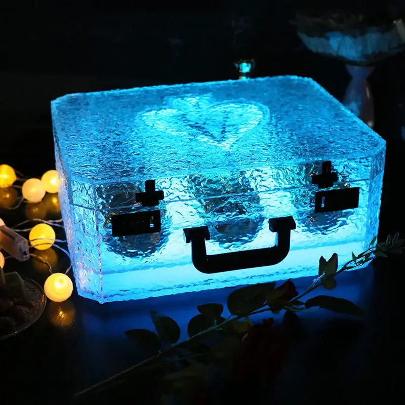 3 bottles Ice Rock Ace of Spade LED Luminous Champagne Cocktail Wine Box Whisky Carrier Case VIP Bottle Presenter Suitcase