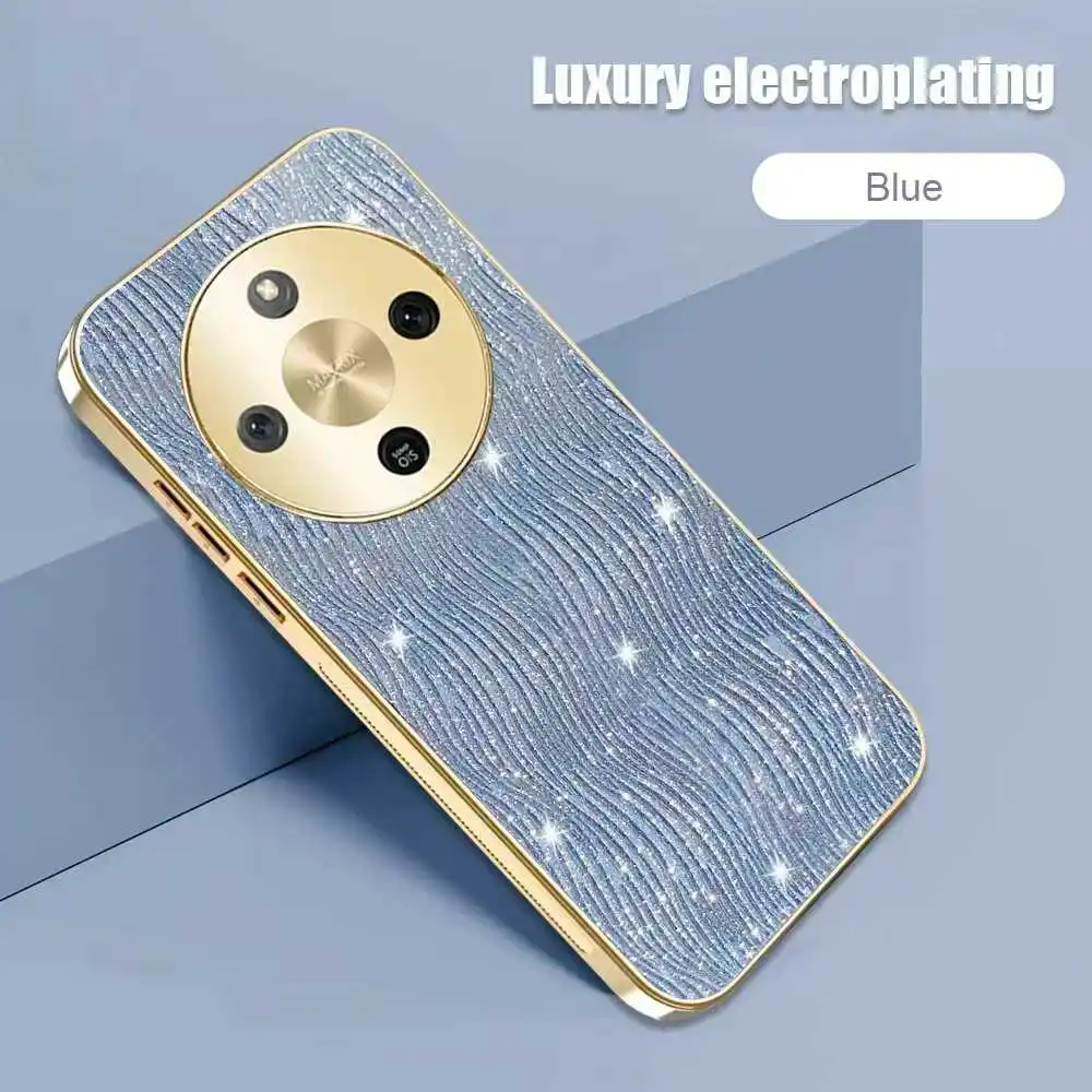 Glitter Electroplating Ripple Pattern Anti-Fall Case with Skin Feel Finish