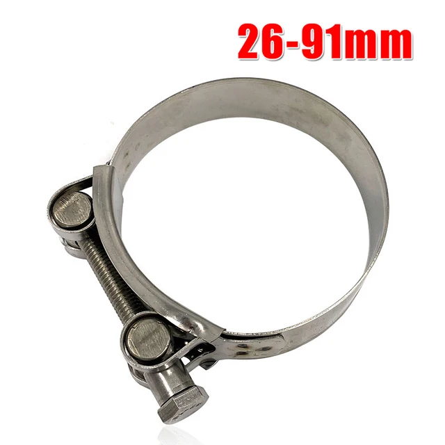 Motorcycle Exhaust Pipe Clamps Clip Fit Size 26mm-91mm Stainless Steel Motorcycle Exhaust Clamp Clips O-Clamp Moto Accessories