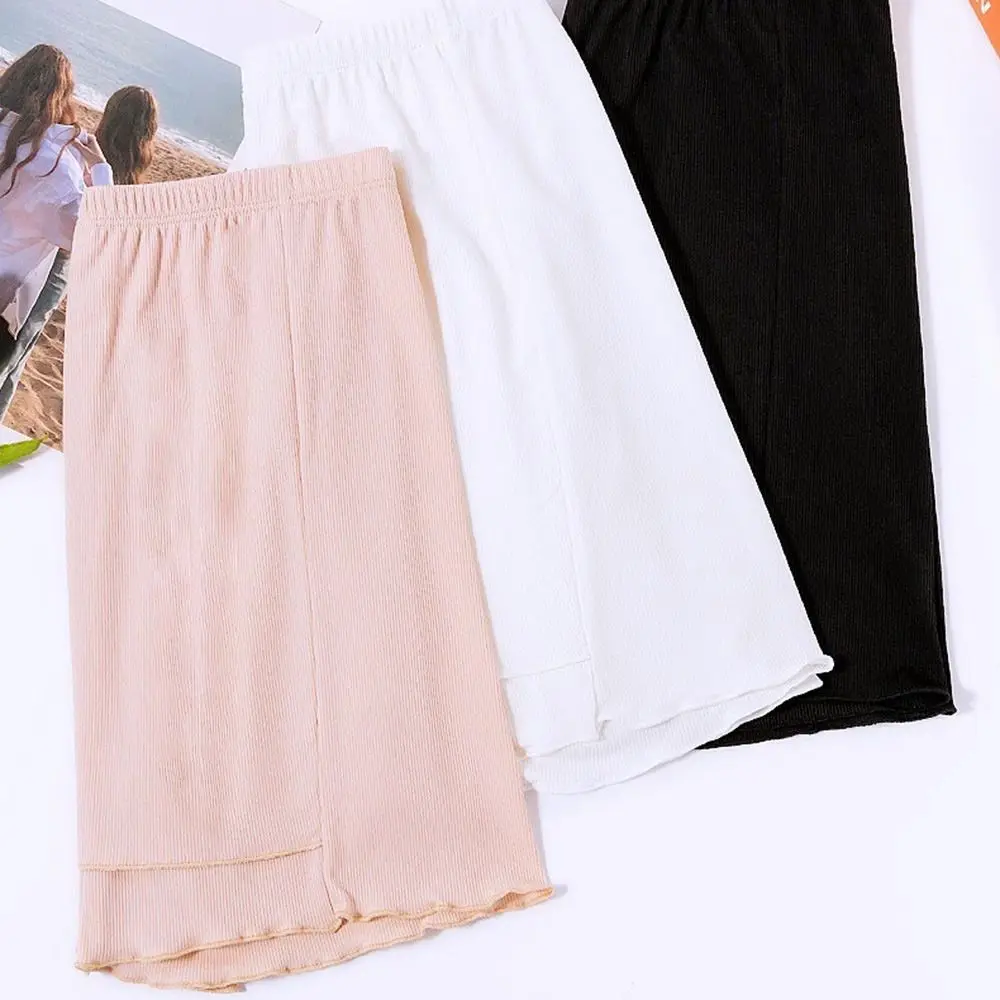 High Waist Seamless Skirt Underpants Ice Silk Pants Boxer Safety Pants Shorts