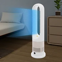 Ventilateur sans pales de refroidissement et de chauffage 220V avec minuterie, télécommande, 8 vitesses de vent, silencieux, climatiseur, chauffage, affichage LED 5