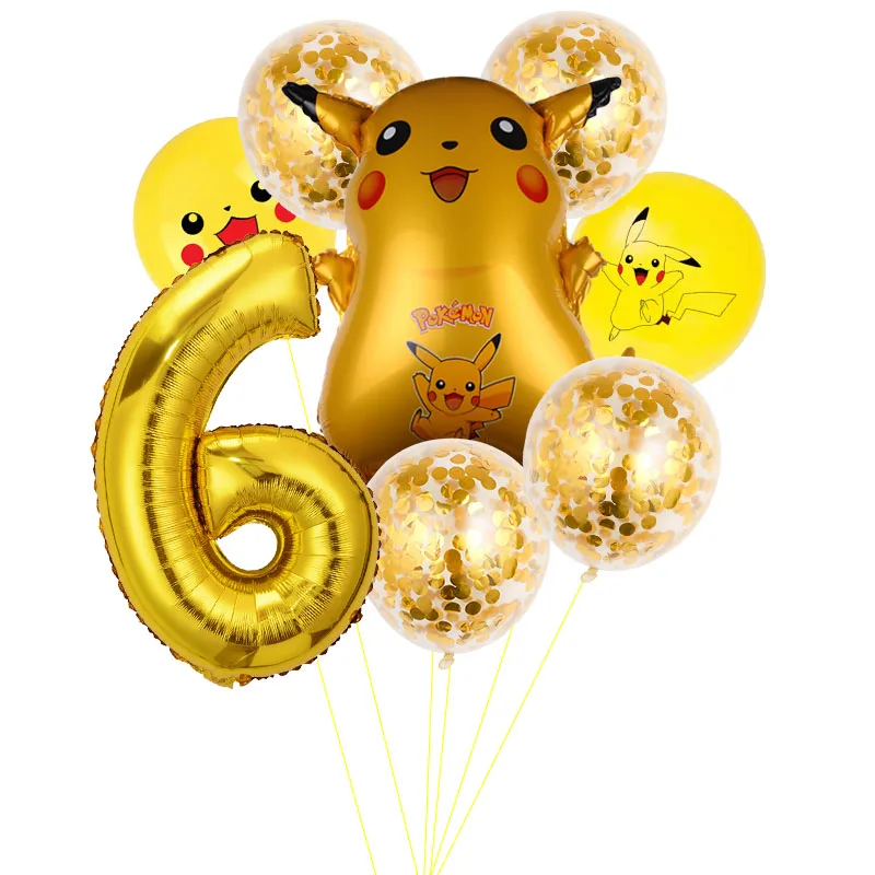 Ballons Pokémon Pikachu de 18 Pouces, 8 Pièces, Décor de ixd