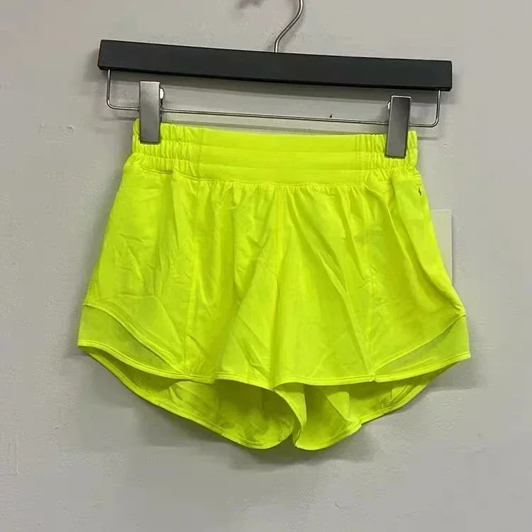 Women Yoga Shorts Micro-elastic Low-rise Athletic Short Liner Workout Running Sport Tummy Control Shorts