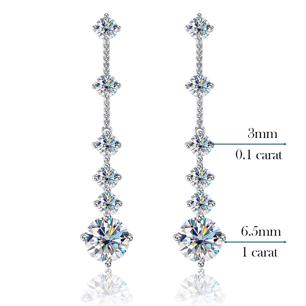 ピアス TATIANA Silver 925 moissanite 05 carat earrings DE0002 Tennis-Moissanite Sterling Silver Earrings-E1
