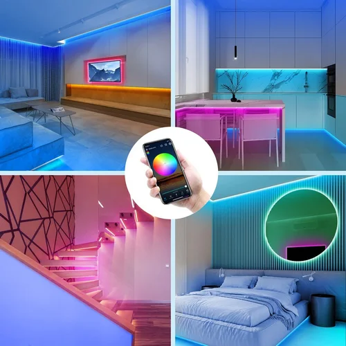 LED 방 조명, 컬러 RGB Tpae 블루투스 LED 스트립, 침실 장식, 5m, 10m, 15m, 20m, 30m, 45m, TV LED 백라이트 5