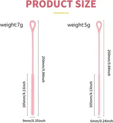Flexible Silicone Straw and Bottle Cleaning Brush - Extra Long with Bendable Steel Core (Pink)