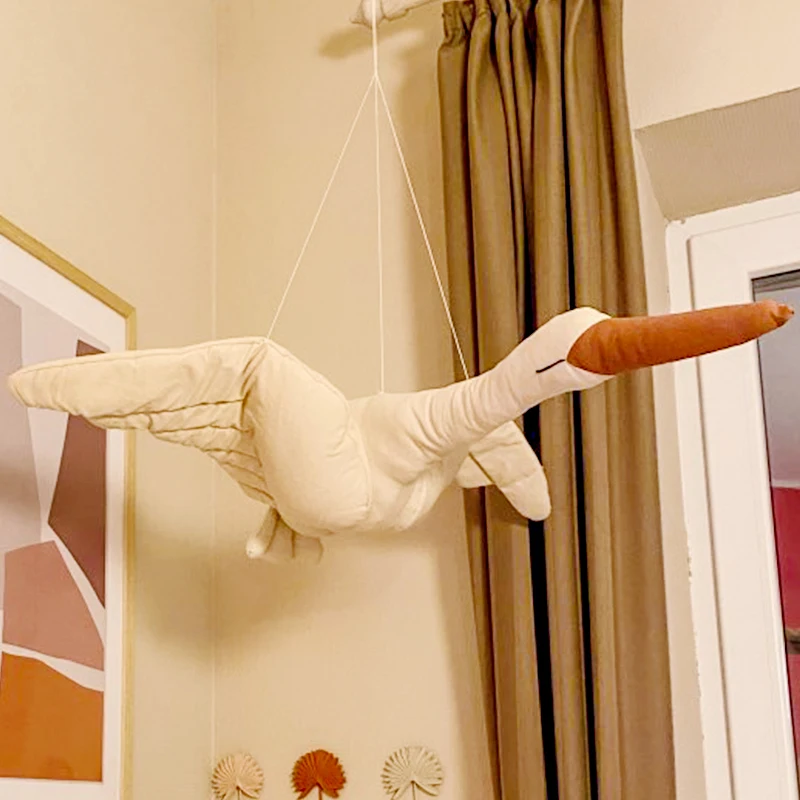 

Хлопчатобумажная подвесная плюшевая кукла в виде лебедя на стену креативная ткань для всей спальни Расслабляющая подушка для комнаты подвесные украшения