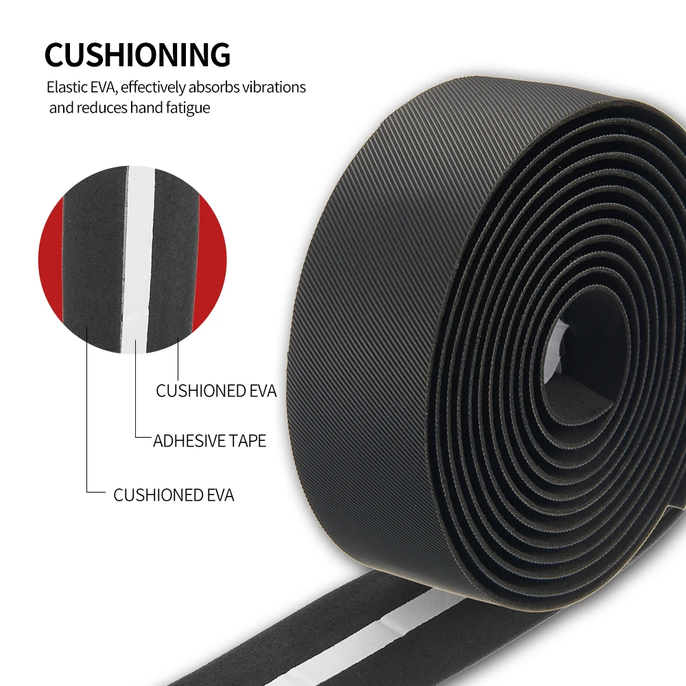 MOTSUV Road Bike Handlebar Tape Bar Bicycle Anti-slip PU Damping EVA Shock Absorption Handle Bar Tape Cycling Wrap End Plug Prat bike handlebar tape