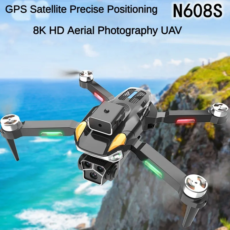 N608S 미니 드론 완구, 8K 브러시리스 3 카메라 광학 흐름, 5G 와이파이 FPV 4K 듀얼 카메라 드론, RC 쿼드콥터 드론