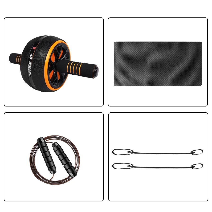 Abdominal Trainer Ab Roller Wheel Strength Training Wheels Kit with Knee Mat Abdominal Muscles Exercise Equipment for Men & Women Home Accessories