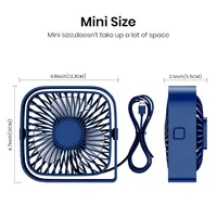 TOPK Mini Portable Fan,USB Desk Fan Table,Quiet 3 Speed Wind Personal Fan 360°Rotatable Head Standing Fans for Room Camping Hom 2