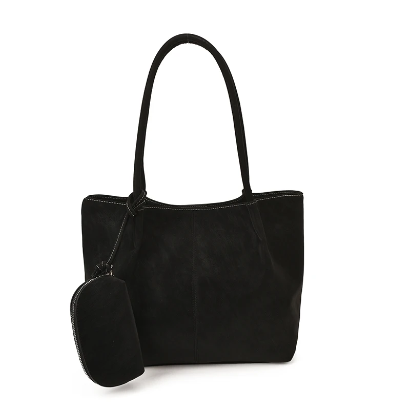 Women PU Leather Single Shoulder Tote Bag Large Capacity Tote Bag for School Work Daily Use