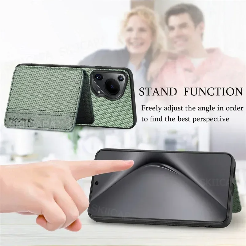 Leather Wallet Phone Case with Card Holder & Magnetic Stand