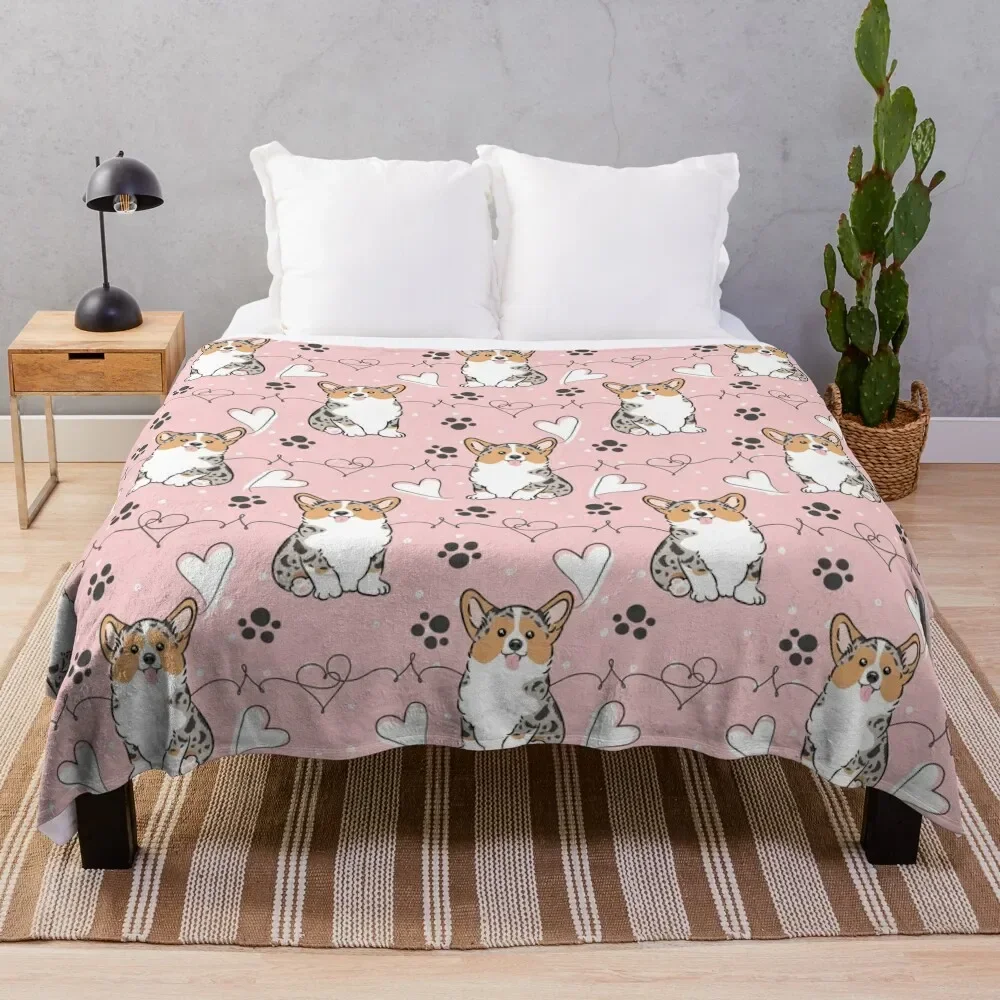 

Love Corgi - Blue Merle 3 Throw Blanket cosplay anime Decorative Throw Thermals For Travel Sofa Blankets