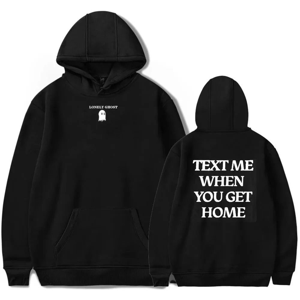 

Ghost lonely text me when you get home hoodies women/men casual pockets hoodie autumn long sleeve sweater youth y2k sudaderas