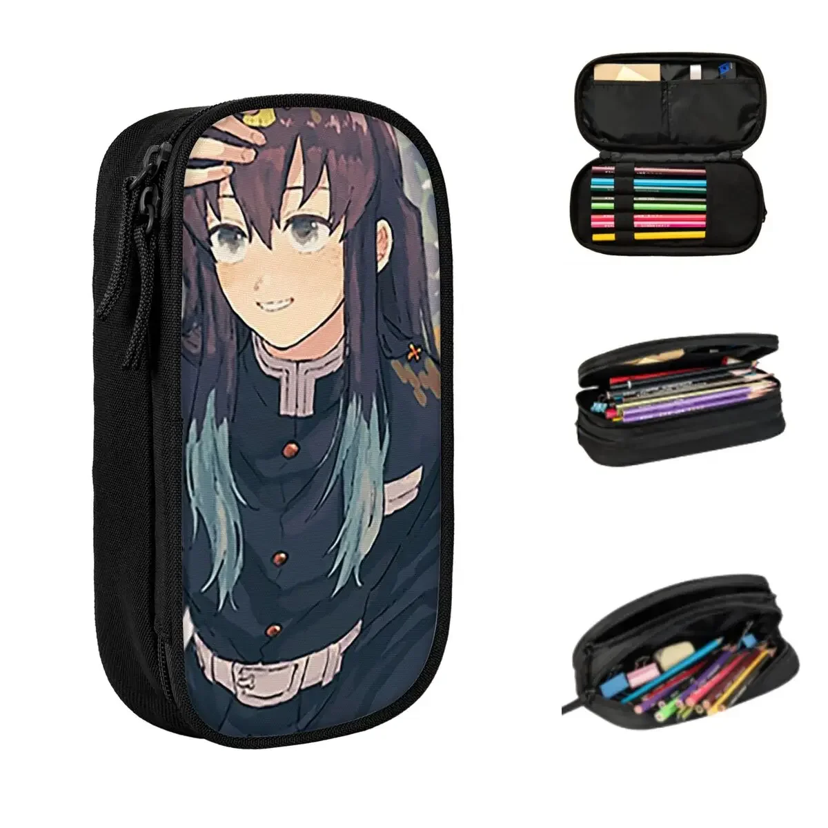 Muichiro Tokito Pencil Cases Large Capacity Pen Bags Pen Box Pencil Pouch For Boys Girls Students Stationery School Office