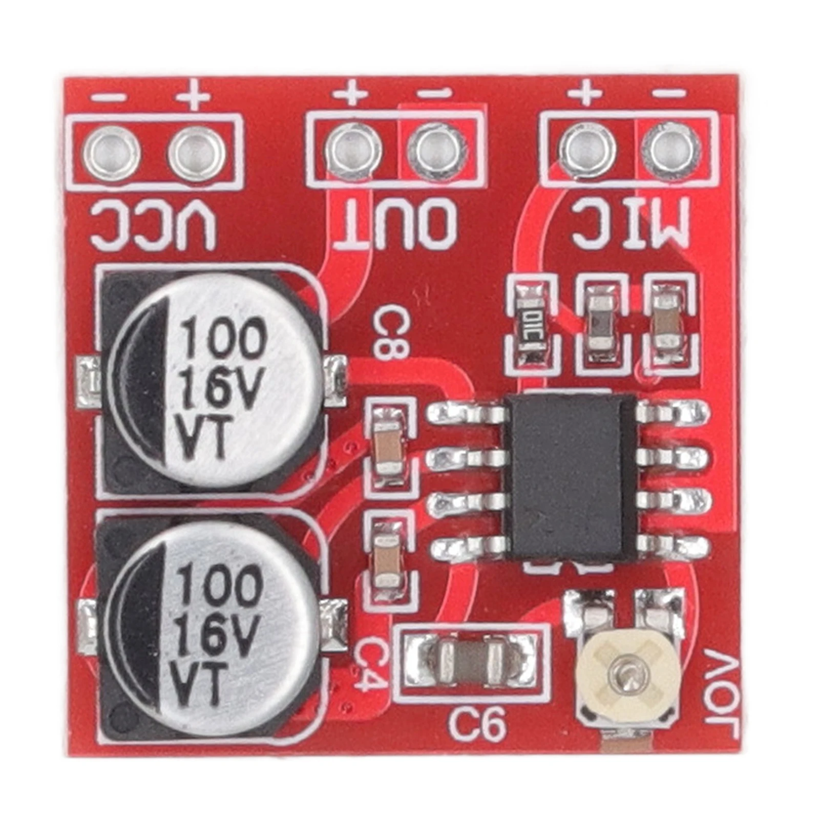 DC4V?12V 마이크 증폭기 모듈 일렉트릿 마이크 증폭기 모듈 가변 게인 LM386 20?200x DC4V?12V