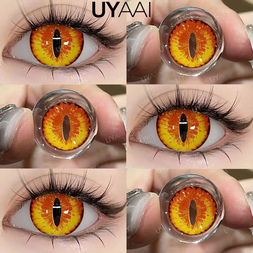Vibrant Yellow Soft Contact Lenses for Cosplay & Makeup with Free Case