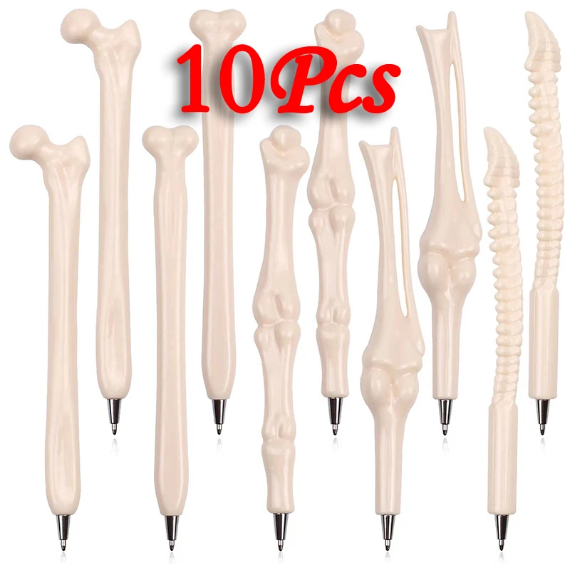 

10Pcs Novelty Bone Shape Ballpoint Pens Black Ink Bone Model Pens Writing Pen Nurse Doctor Pens Stationery Gift