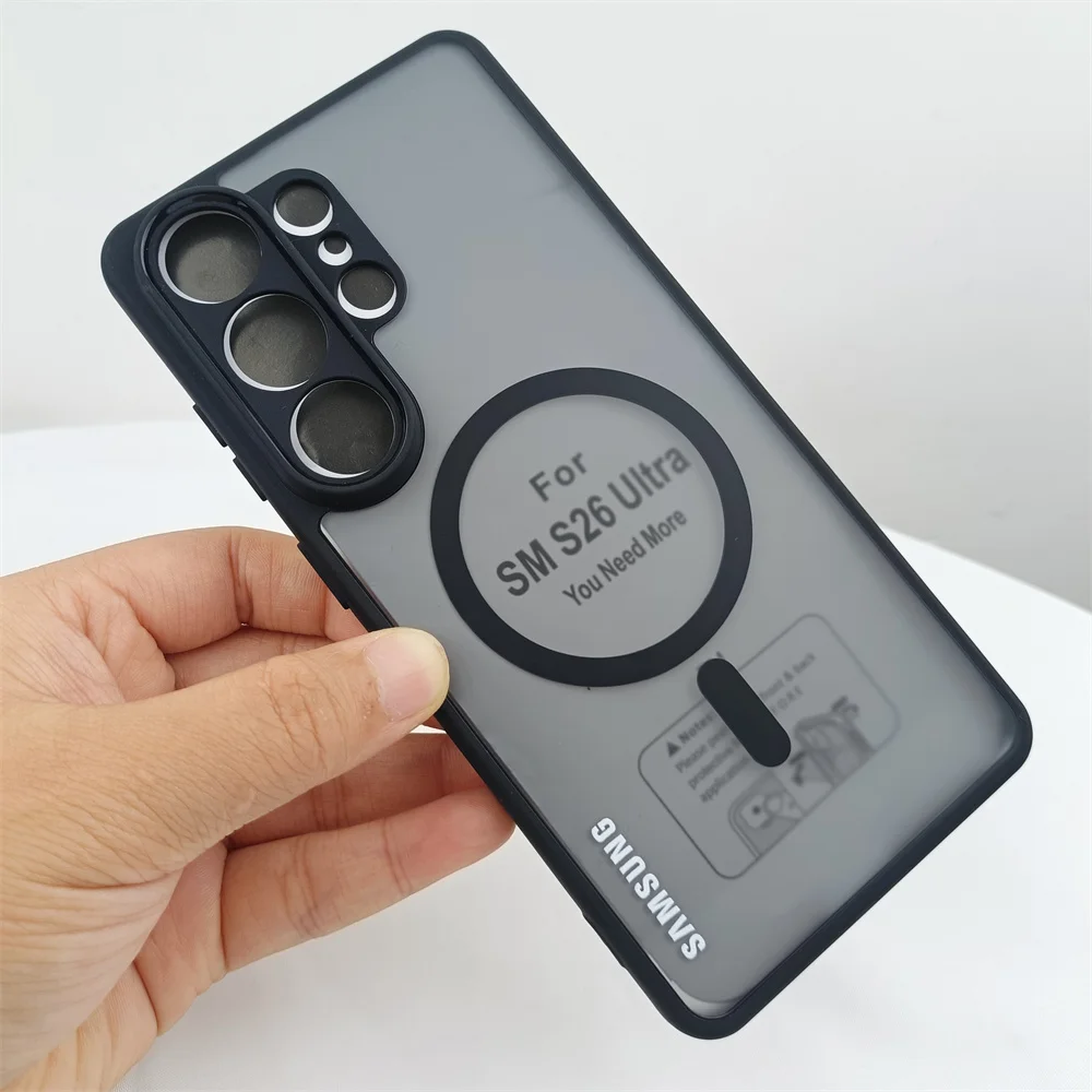 Luxury Shockproof Matte Clear Magnetic Case with Magsafe Wireless Charging