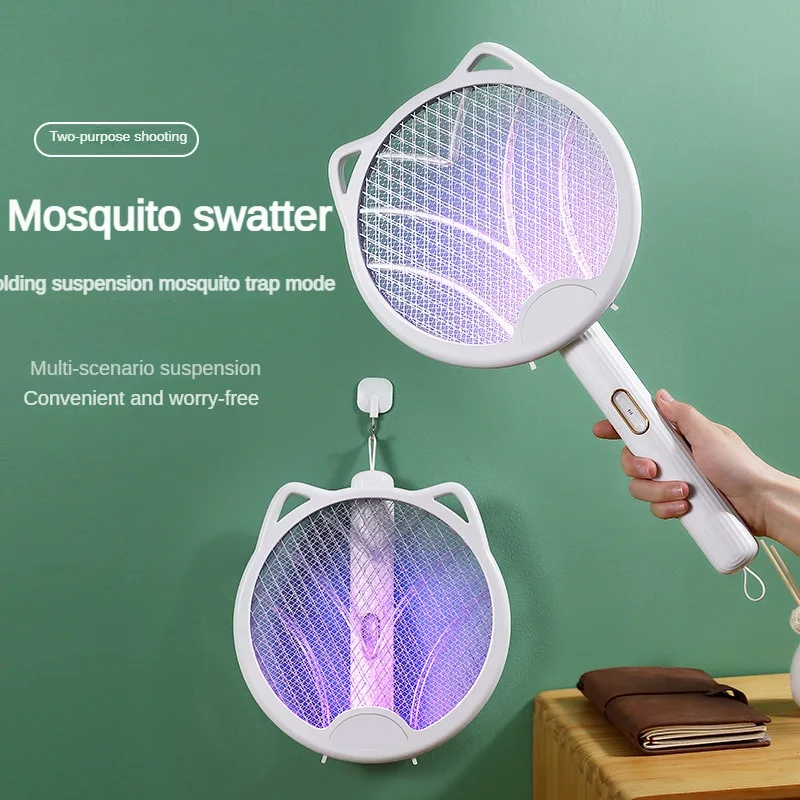

4 in 1 Electric Mosquito Racket Foldable USB Rechargeable UV Mosquito Lamp Light Wave Mosquito Lure Electric Insect Killer