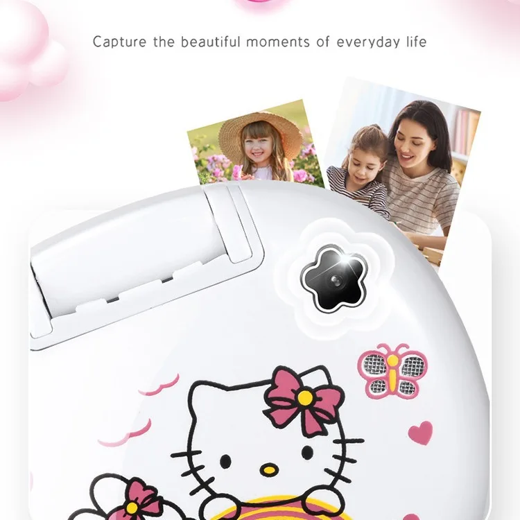 Kawaii Sanrio Hello Kitty Flip Phone Kawaii Sanrio Hello Kitty Flip Phone Cartoon Cute Children White Pink Mini Phone Birthday Gifts For Kids Toys For Girls