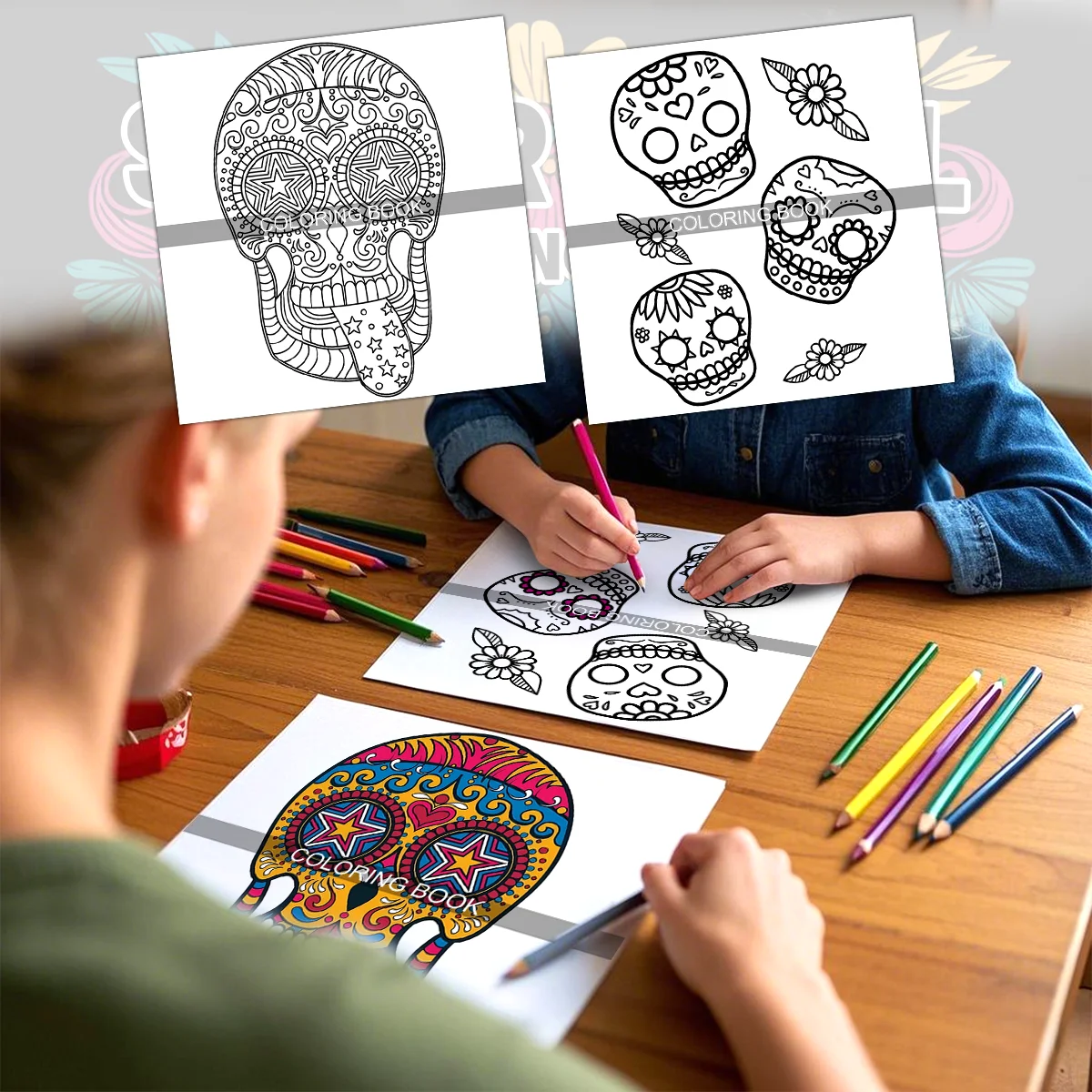 Adult Picture Book: Skull-Themed Coloring and Doodle Art for Unique Designs and Creative Expression 4