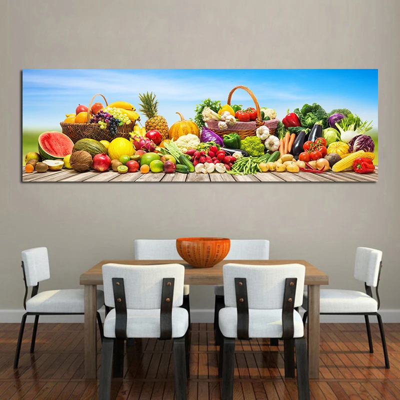 kitchen print set of 2 fruit print vegetable print... Kitchen-Wall-Art-Vegatables-and-Fruits-Poster-Canvas-Painting-Posters ...
