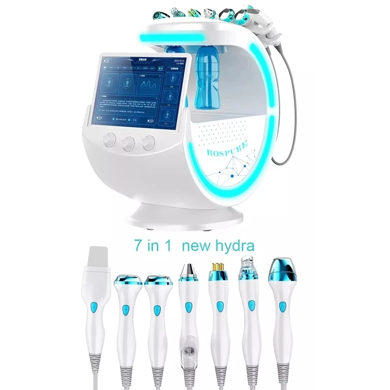 Newest 7 in 1 Hydro Dermabrasion Smart Ice Blue Skin Management System Multifunction Facial Beauty Machine For Deep Cleaning newest navy blue men suits groom wear wedding tuxedos men suits blazers costume homme 2piece coat pants slim fit terno masculino