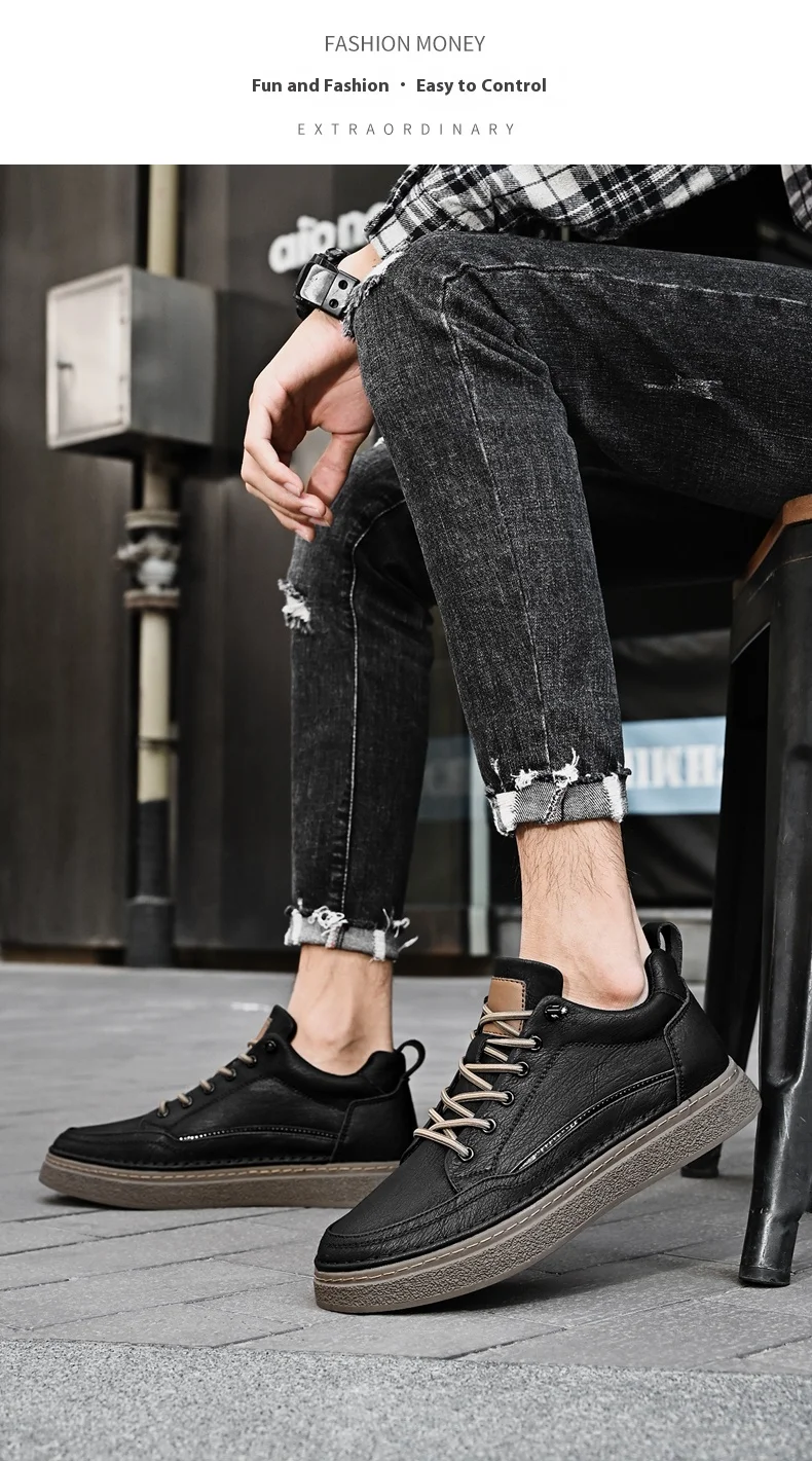 Männer Booster Turnschuhe Chunky Aufzug Schuhe Höhe Erhöhen Einlegesohle 6cm Mann Lift Hohe Leder Frühling Herbst Mode Lift Sport – Detail 19