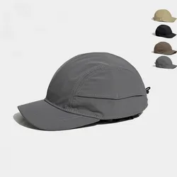 Sleek Black 5 - Panel Breathable Cap for Adults - Perfect for Outdoor Activities and Casual Fashion (Grey)