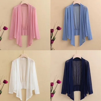 Spring Summer Sun Protection Clothing Women Shawl Oversized Outerwear Female Long Sleeve Cardigan Shirt Women Thin Coat Jacket 1