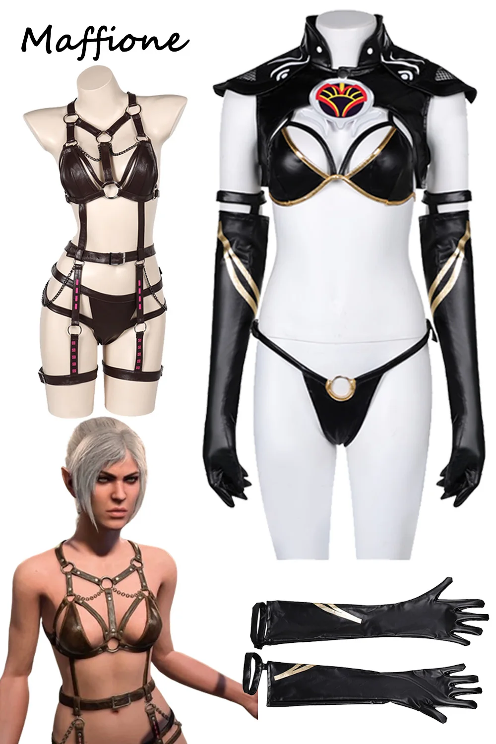 

Shadowheart Cosplay Lingerie Underwear Costume Game Balder Gate 3 BD3 Disguise Outfits Women Halloween Fantasia Roleplay Suit