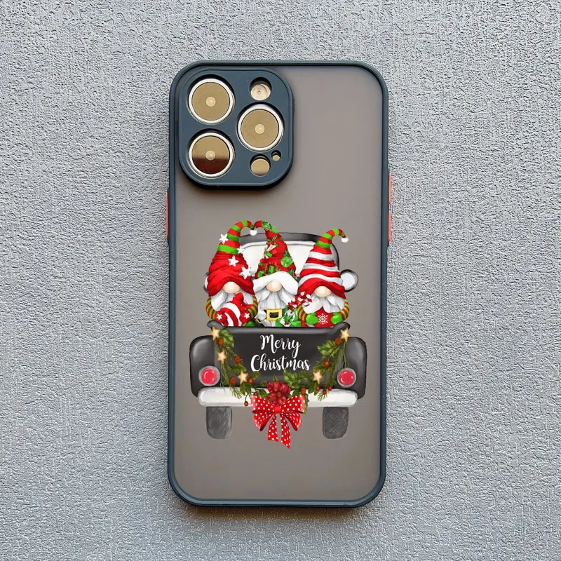 Weihnachtliche Baum- und Weihnachtsmann-Handyhülle für iPhone 17 16 15 14 13 12 11 Pro Max Mini XS XR X Plus – Stoßfeste Landschafts-Schutzhülle – Detail 7